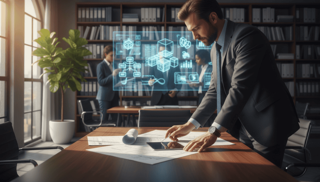 A professional setting showcasing a technical expert providing an independent technical opinion. In the foreground, a well-dressed individual in a smart suit, examining technical documents on a sleek conference table, illuminated by soft afternoon sunlight coming through large windows. In the middle, a collaborative atmosphere with technical blueprints and charts displayed on a digital screen, surrounded by modern office decor and a potted plant adding a touch of green. The background features bookshelves filled with technical literature, creating an authoritative ambiance. The overall mood is focused and serious, conveying the importance of independent technical expertise in decision-making processes, with a depth of field that highlights the individual while softly blurring the background. A professional setting showcasing a technical expert providing an independent technical opinion. In the foreground, a well-dressed individual in a smart suit, examining technical documents on a sleek conference table, illuminated by soft afternoon sunlight coming through large windows. In the middle, a collaborative atmosphere with technical blueprints and charts displayed on a digital screen, surrounded by modern office decor and a potted plant adding a touch of green. The background features bookshelves filled with technical literature, creating an authoritative ambiance. The overall mood is focused and serious, conveying the importance of independent technical expertise in decision-making processes, with a depth of field that highlights the individual while softly blurring the background.